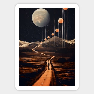 Exploring the Cosmos - Vintage Art Sticker